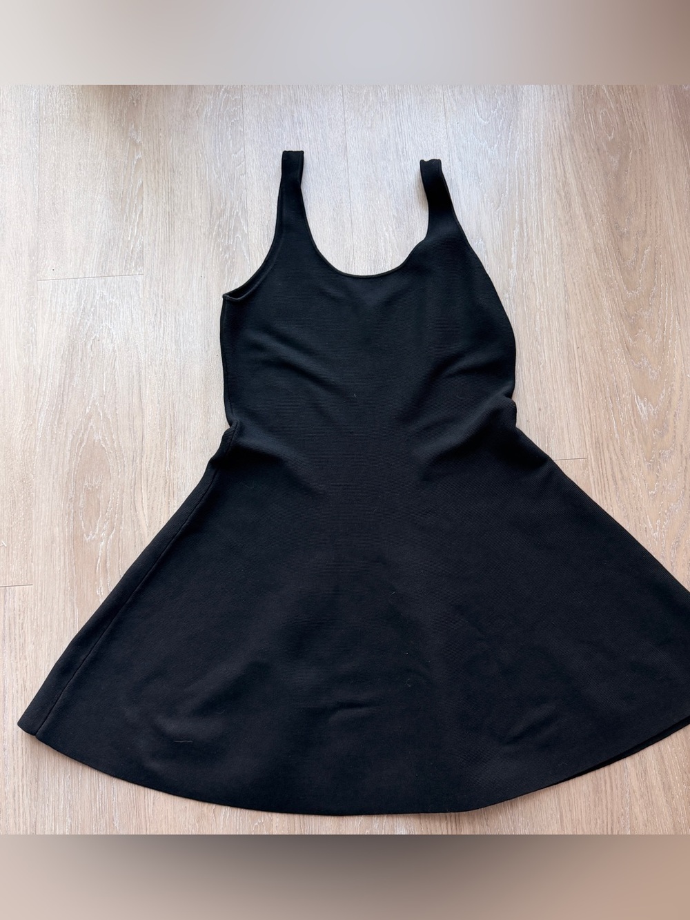 H&M fit and flare black dress